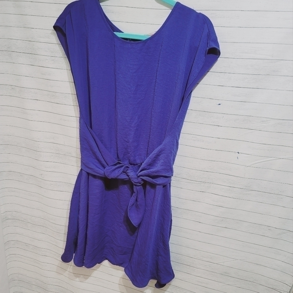 Rebecca Taylor Royal Blue Blouson Waist Wrap Tie Dress, Size 6
